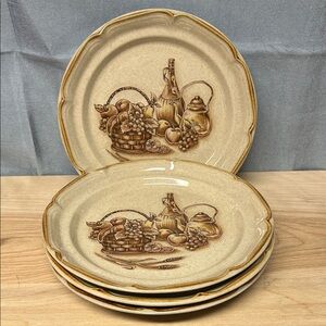 Vintage Sunmarc Homestead Stoneware salad Plate x4 Japan Chianti Design SM-6681